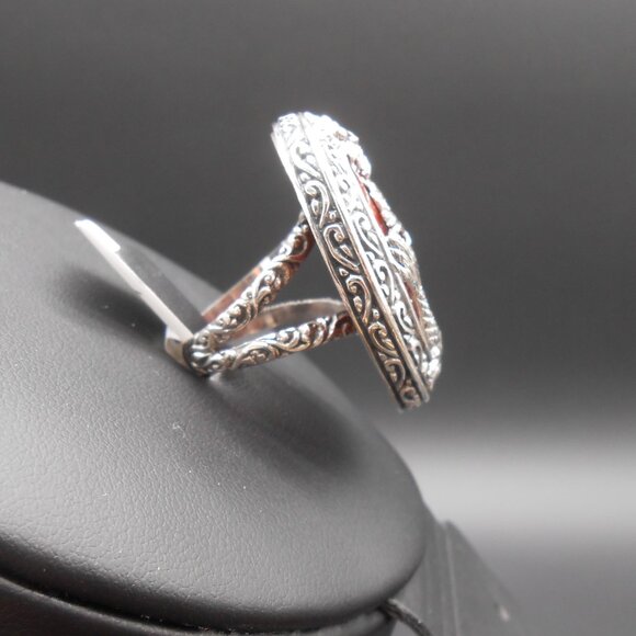 Ring, Bali Legacy Red Jade (D) Dragon Ring in Sterling Silver 53.10 ctw, Size 8 - Picture 7 of 10